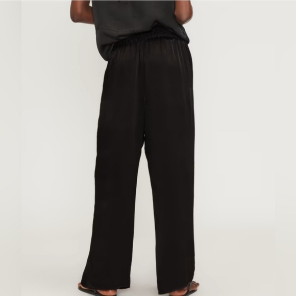 Everlane Satin Black Wide-Leg Pants - Picture 2 of 6